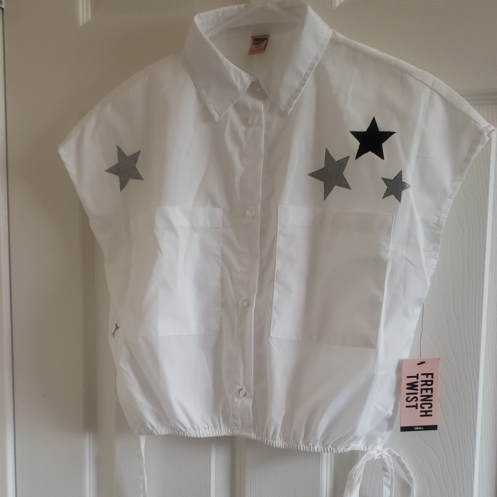 White Star Embellished Blouse